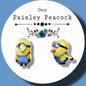 Minions inspired miss matched stud earrings
