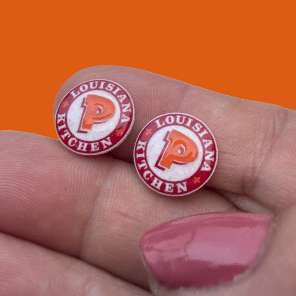 Popeyes chicken inspired handmade stud earrings