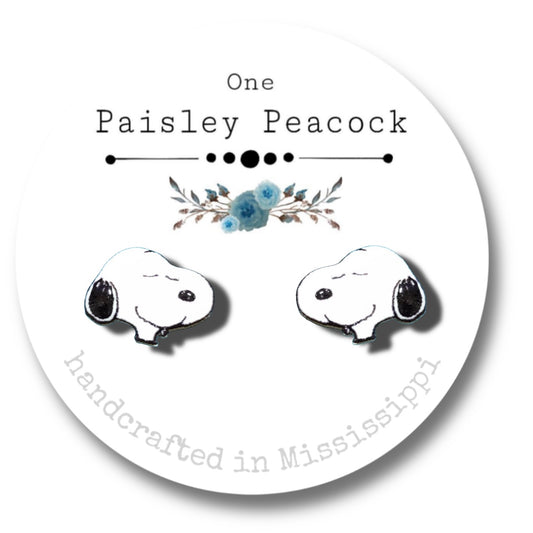 Cartoon earrings-snoopy head