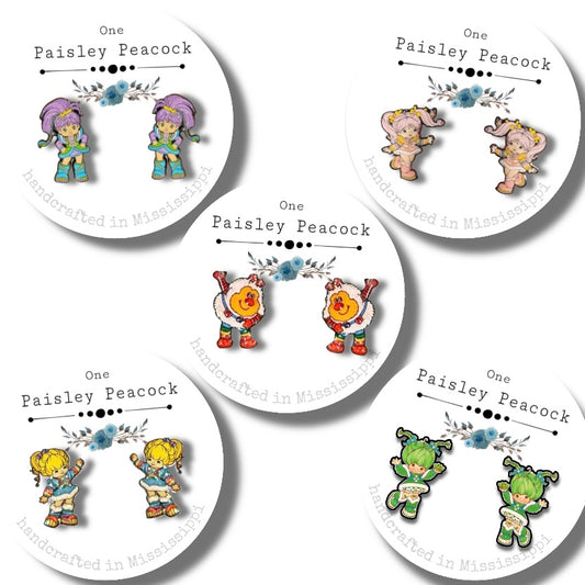 Rainbow Brite stud earrings