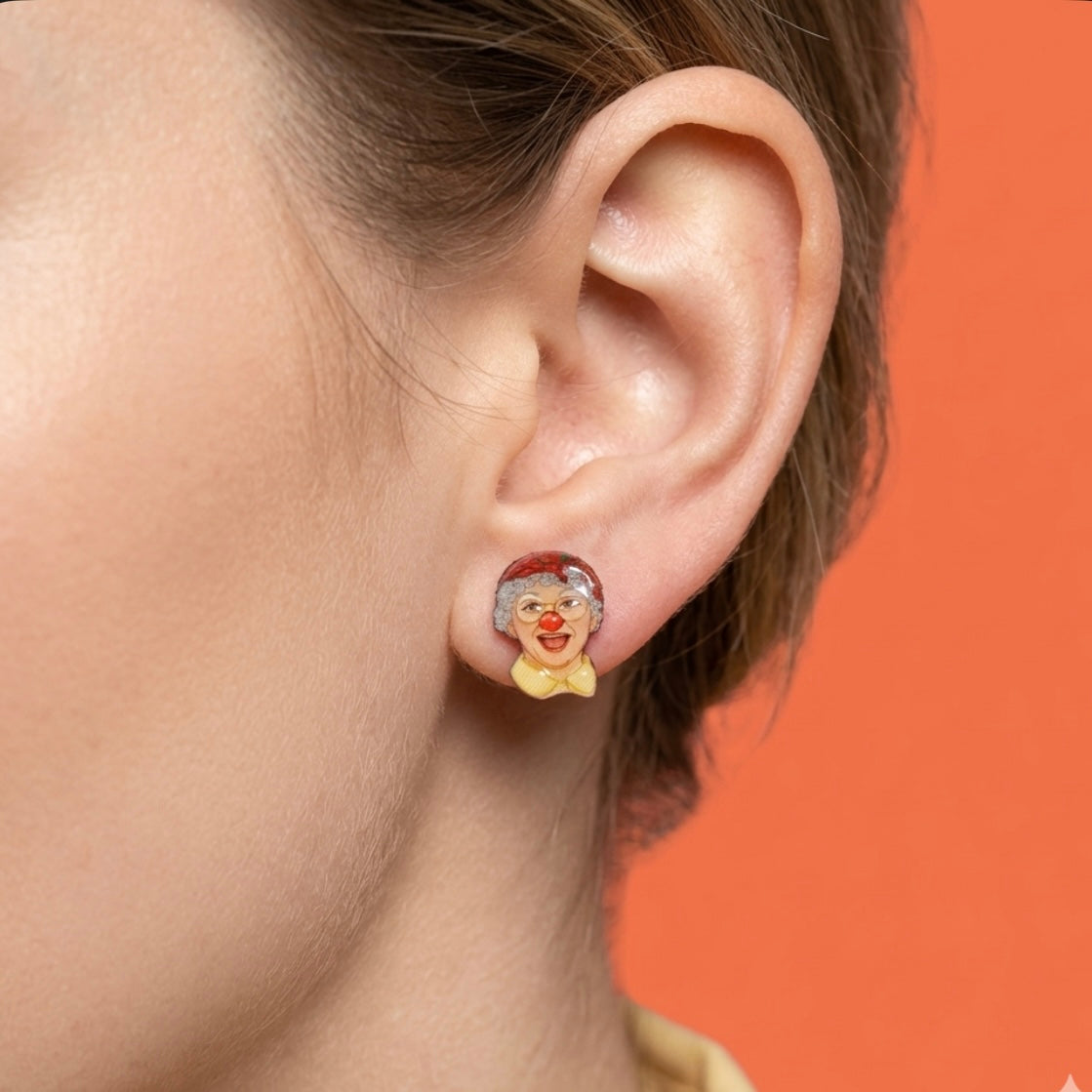 Granny Garbanzo inspired handmade stud earrings