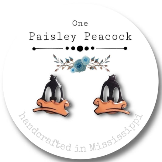 Stud Earrings-Daffy Duck