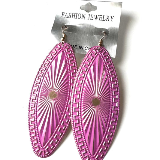 Dangle Earrings pinkish purple metal