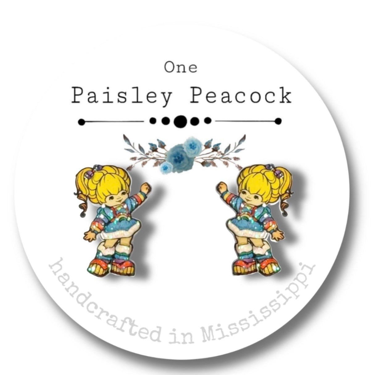 Rainbow Brite stud earrings