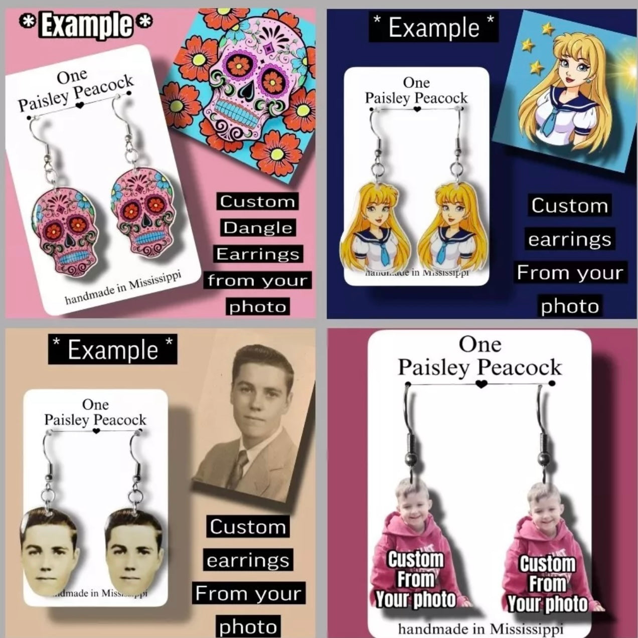 Custom Dangle Earrings-from your photo