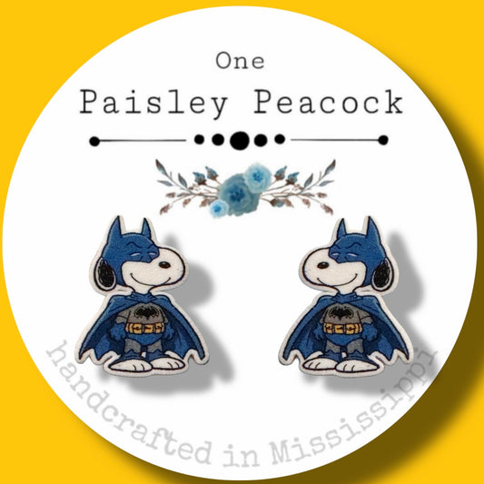 Stud earrings- Snoopy Batman
