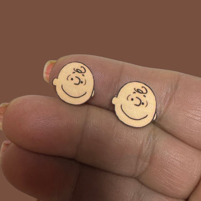 Charlie Brown inspired handmade stud earrings