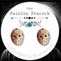 Jason Vorhees Mask handmade stud earrings Halloween