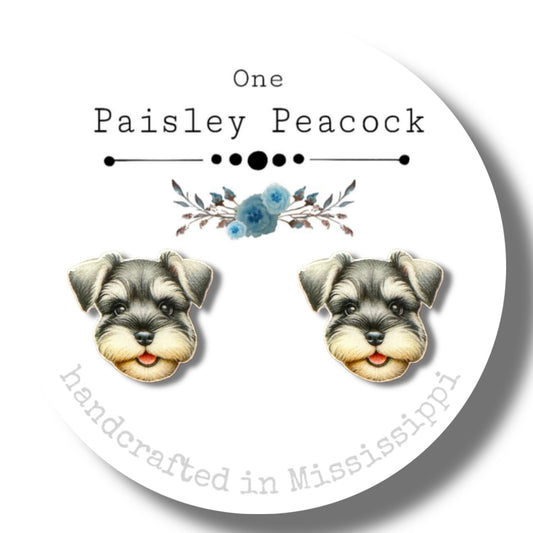 Dog Stud Earrings-schnauzer