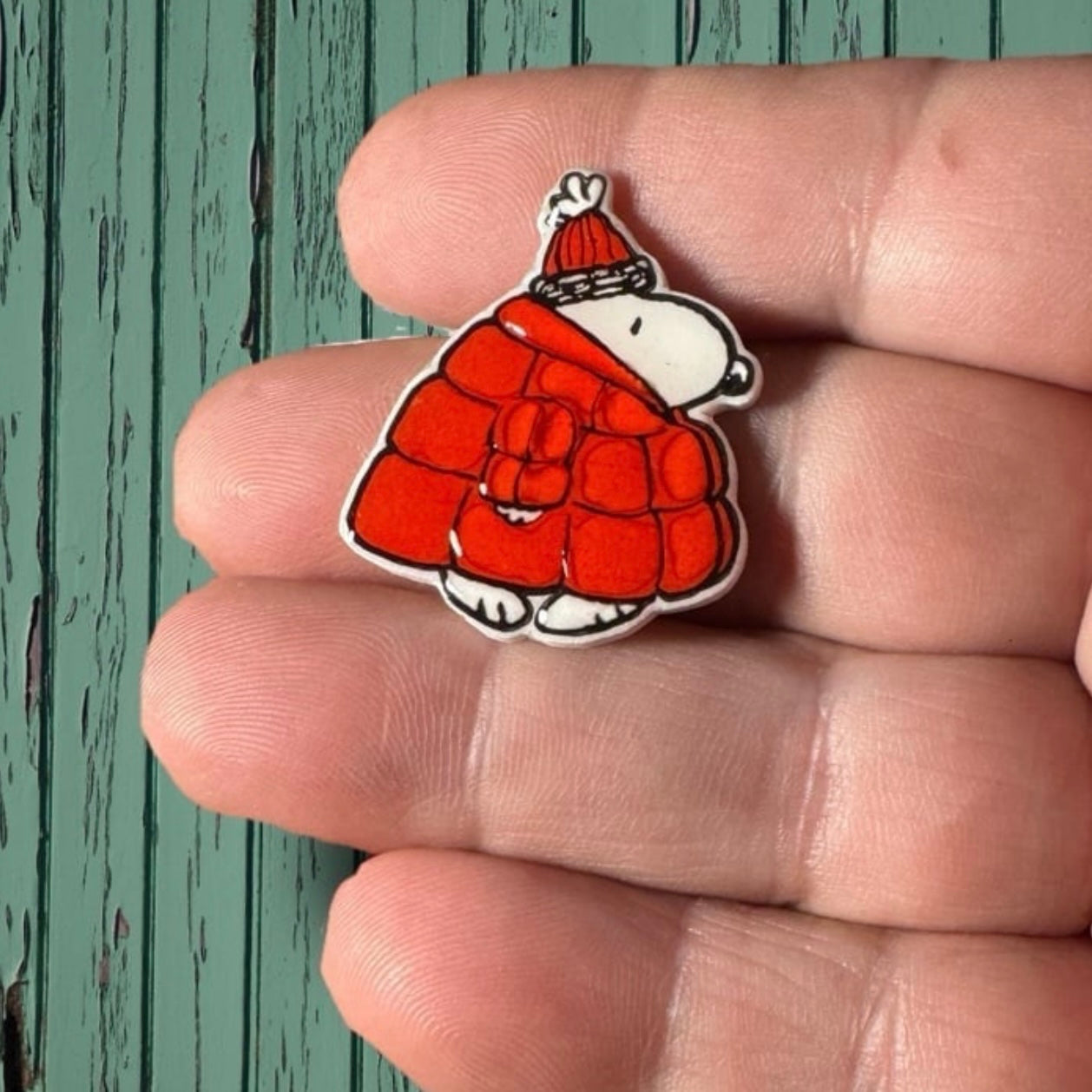Your choice of jewelry-snoopy red puffer
