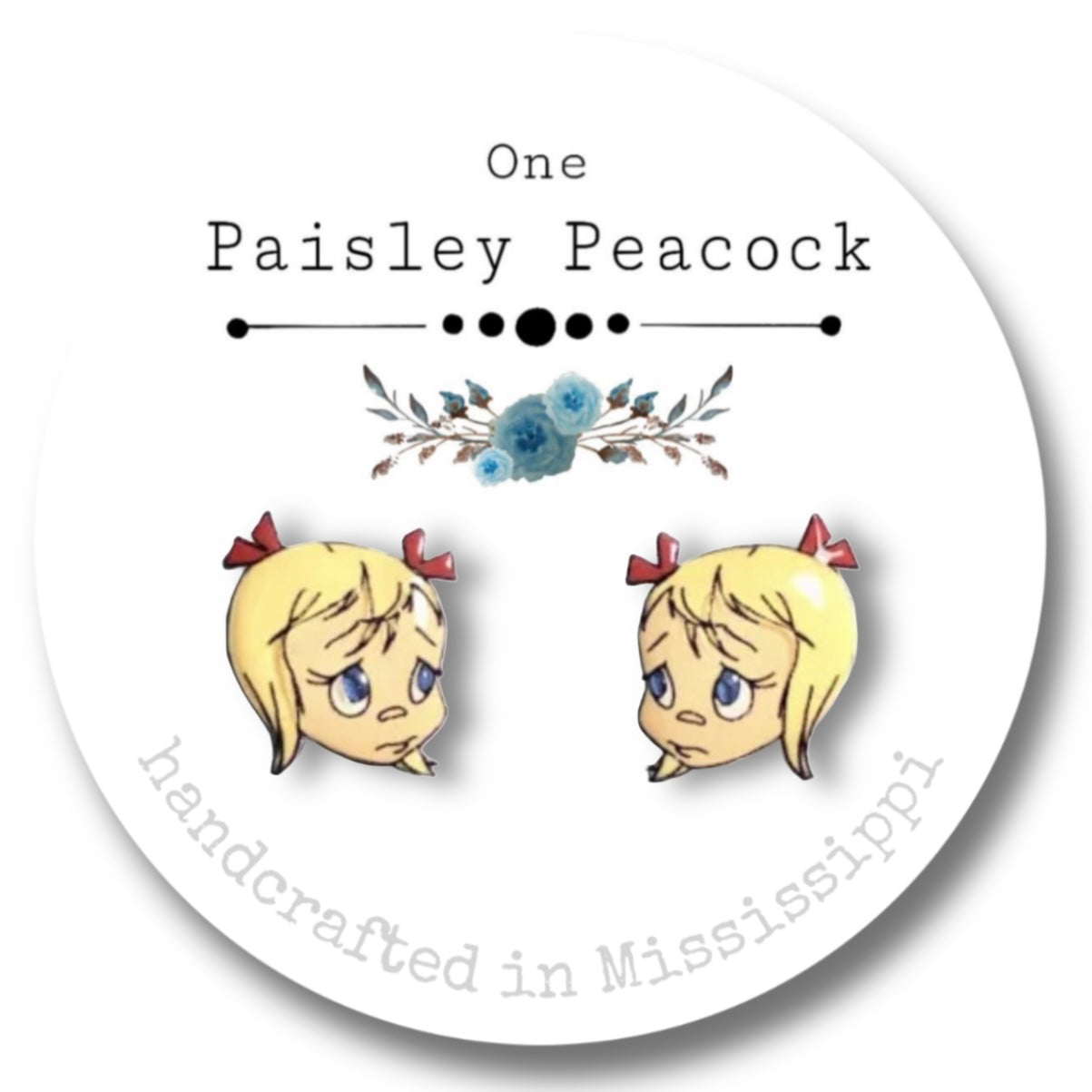Grinch cartoon stud earrings