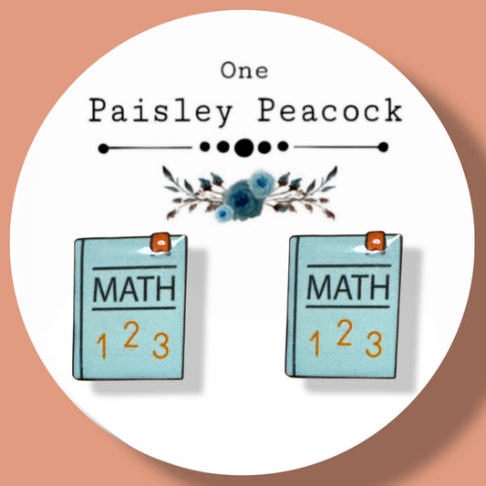 Stud Earrings-math book
