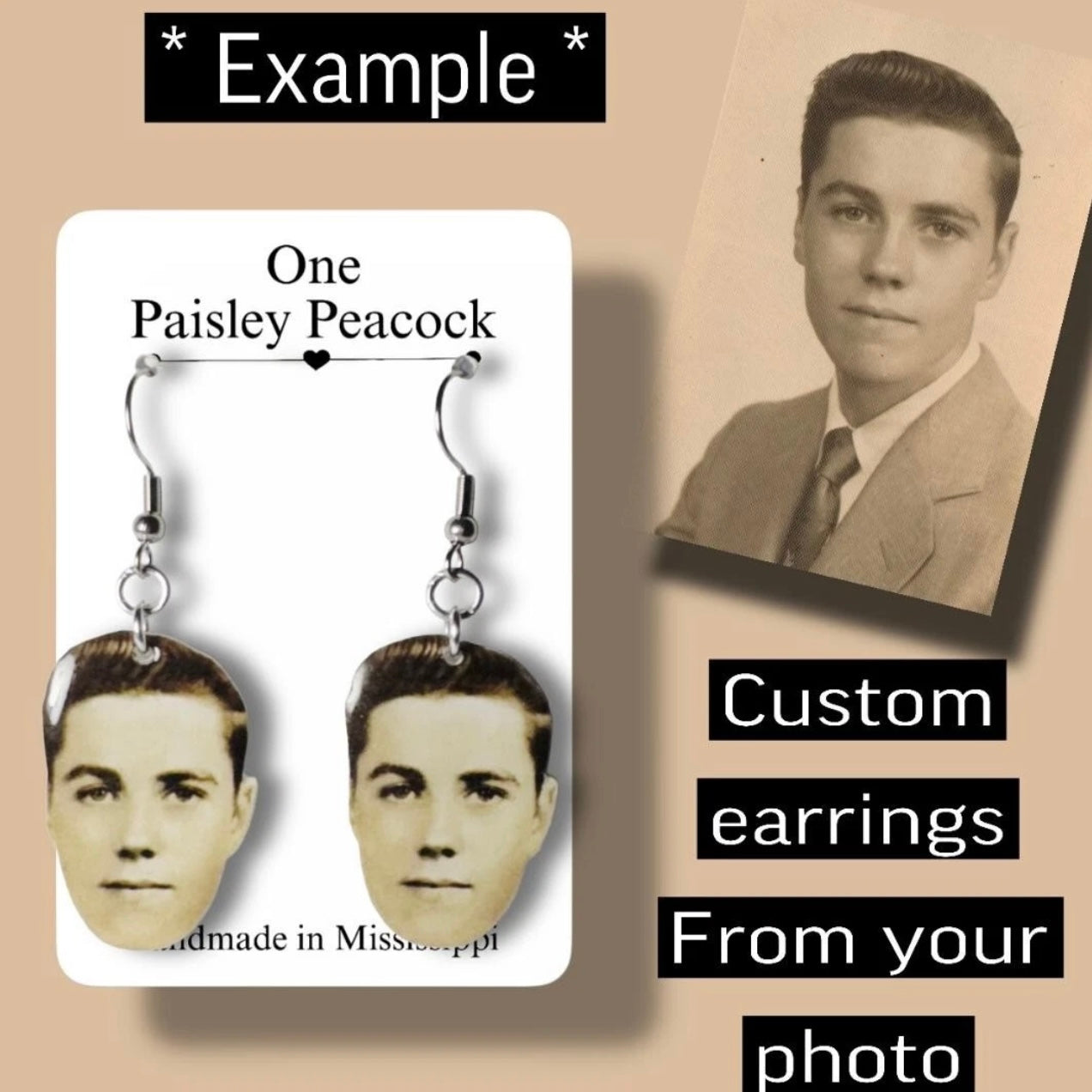 Custom Dangle Earrings-from your photo