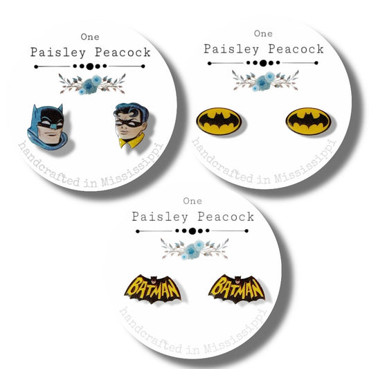 Batman stud earrings