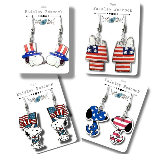 4th of July Independence Day Dangle earrings