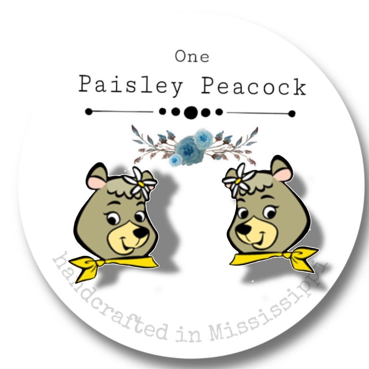 Yogi the Bear stud earrings