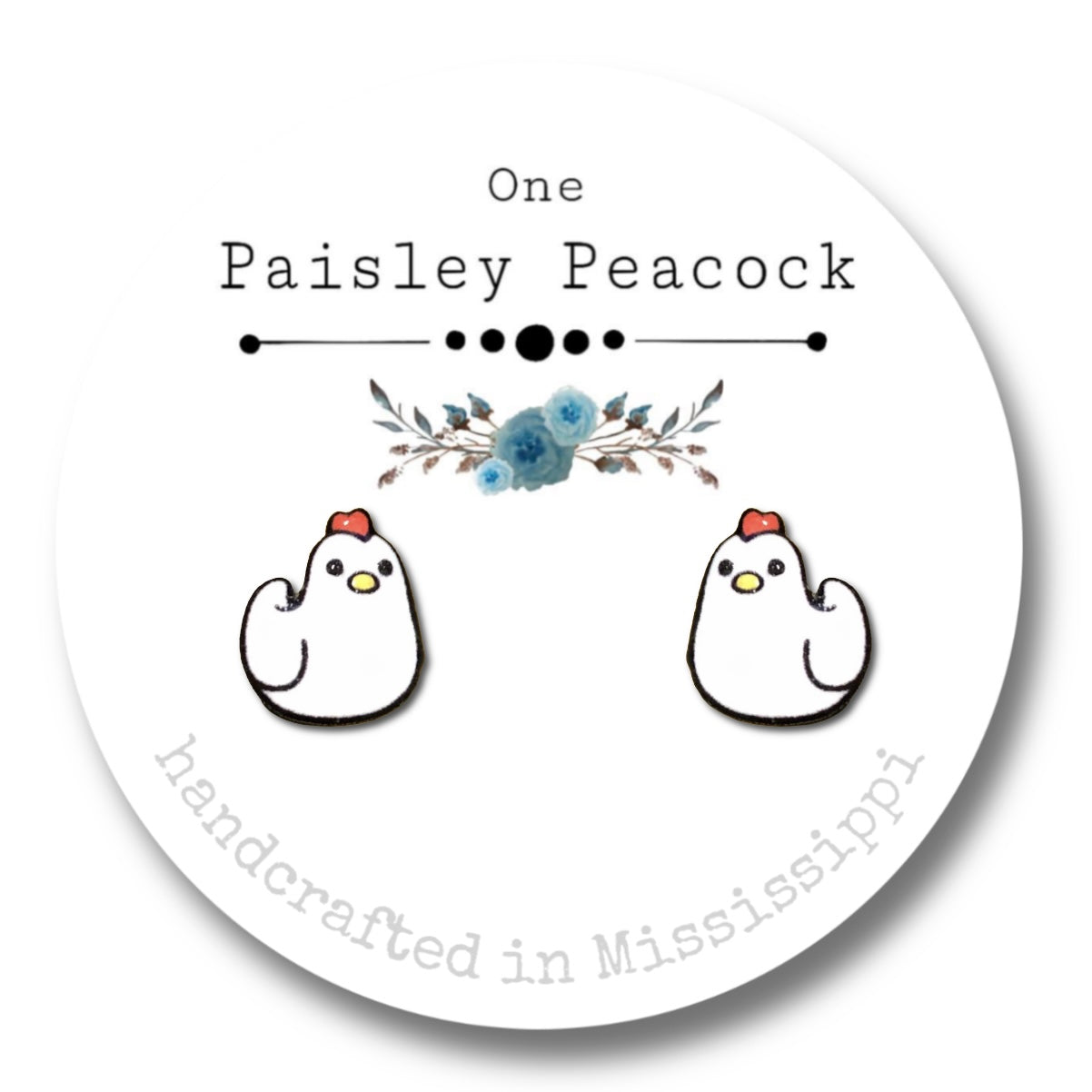 Bird earrings-cartoon chicken