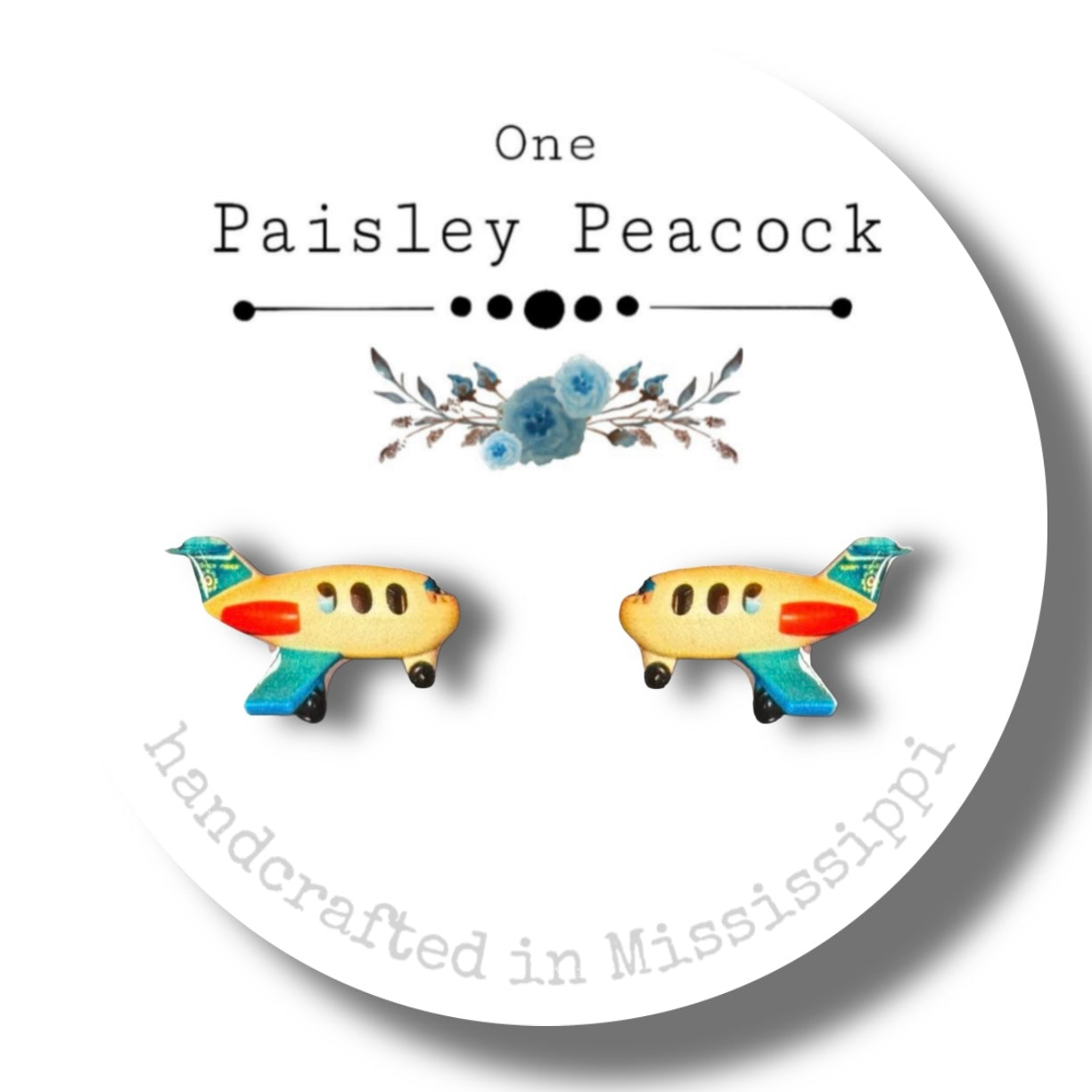 Stud Earrings-toy airplane