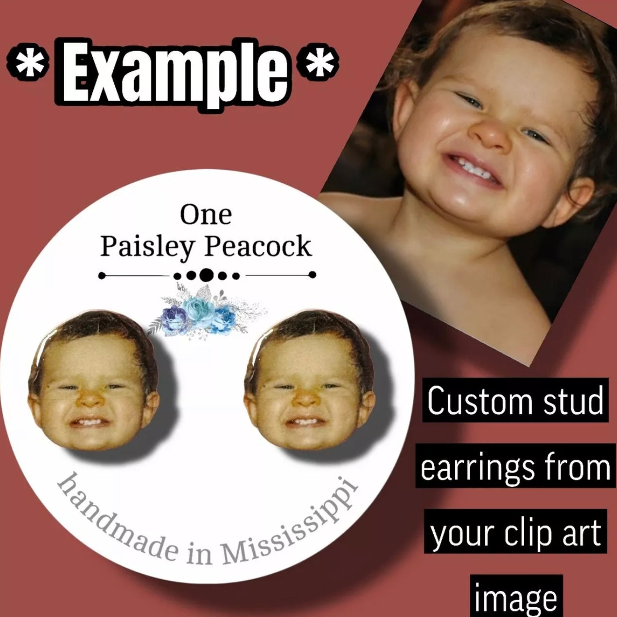 Custom Stud Post Earrings-from your photo