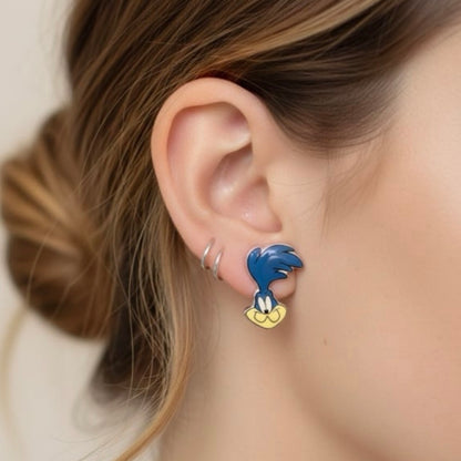 Road Runner Coyote inspired handmade stud earrings