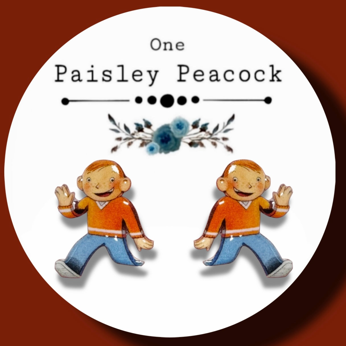 Flat Stanley inspired stud earrings handmade