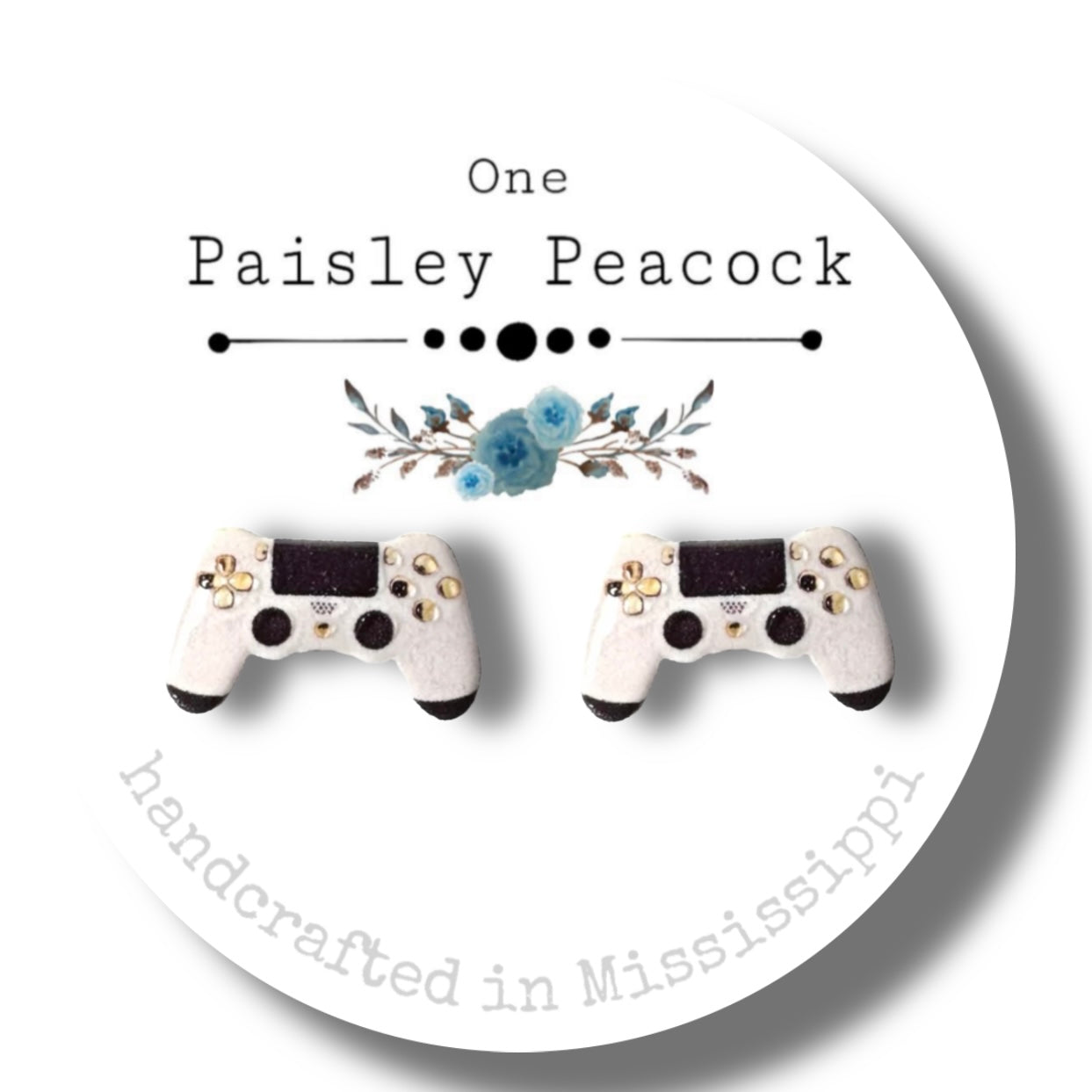Stud Earrings-white game controllers