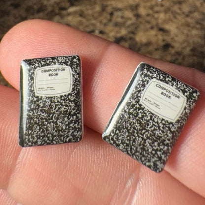 Stud Earrings-composition book