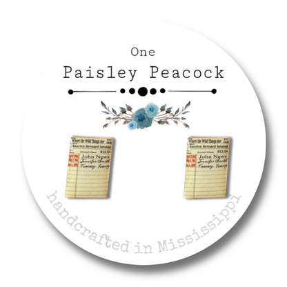 Stud Earrings-library card