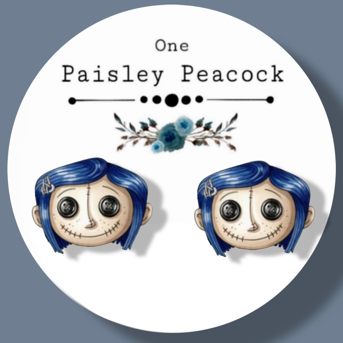 Coraline inspired handmade stud earrings