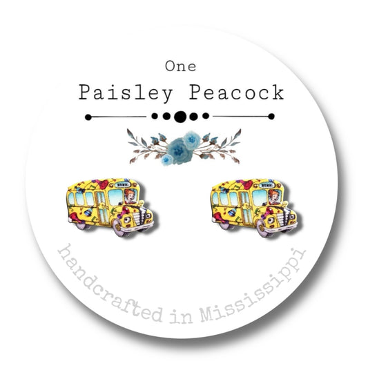 Stud Earrings-magic school bus