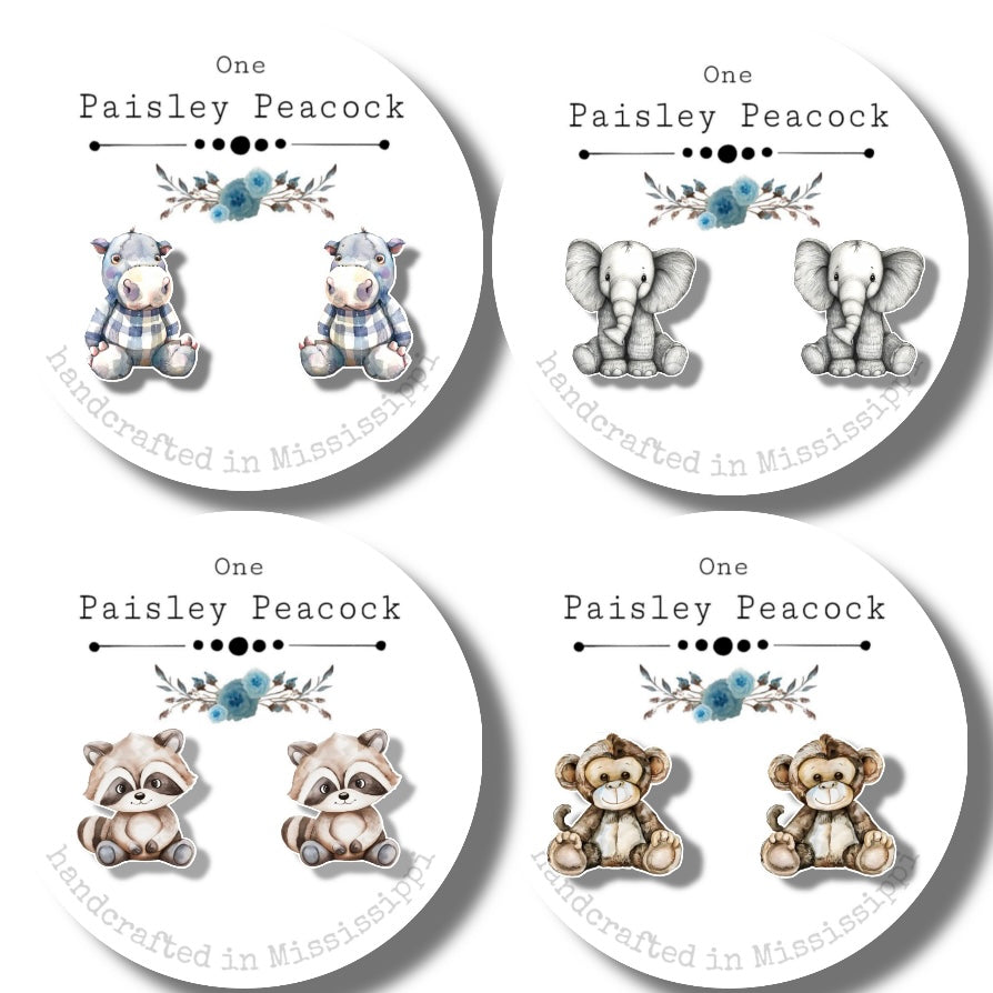 Stuffed animal inspired stud earrings