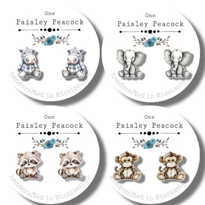 Stuffed animal inspired stud earrings