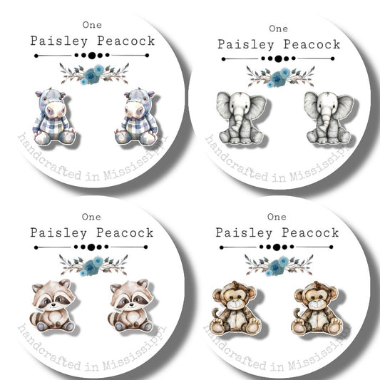 Stuffed animal inspired stud earrings