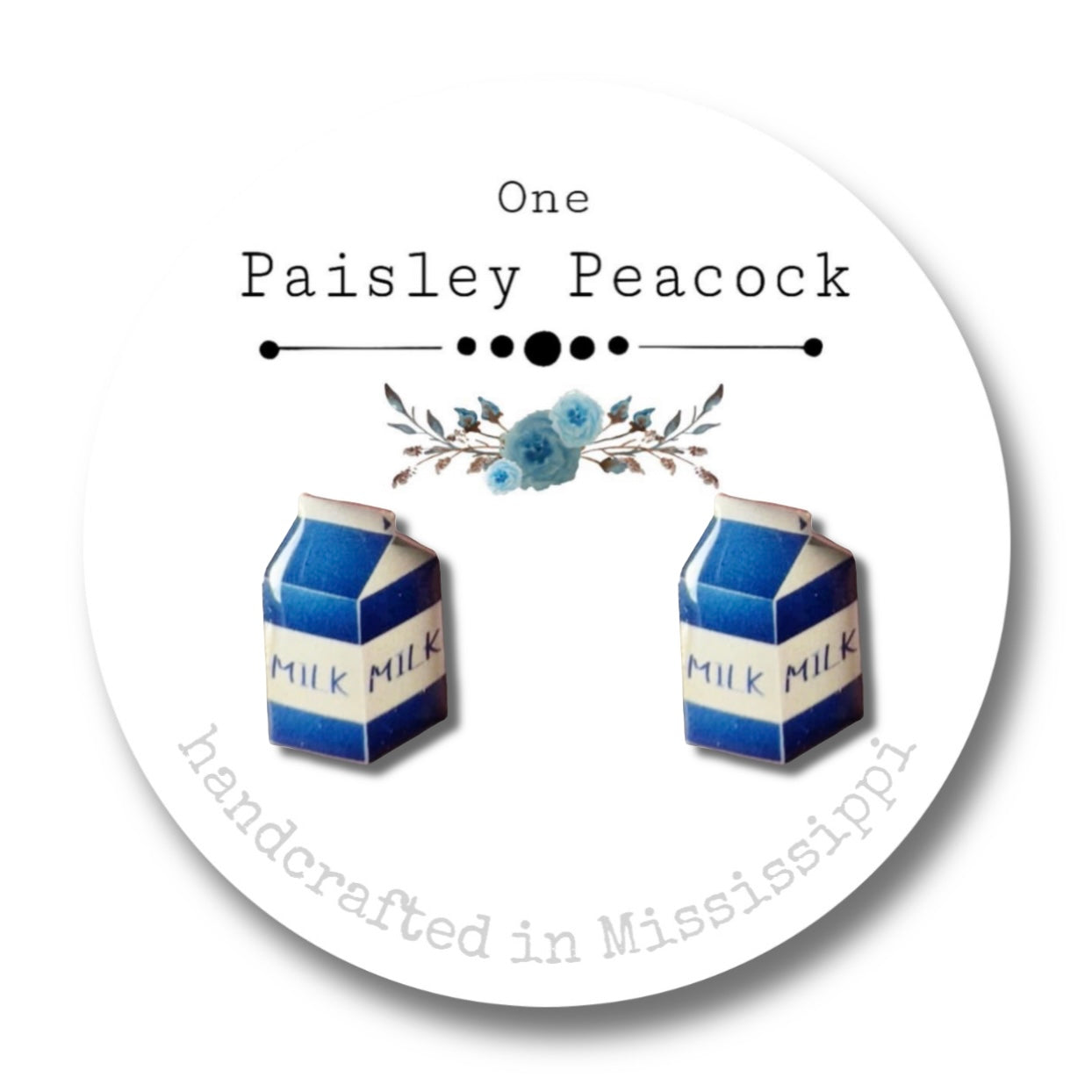 Stud Earrings-milk carton