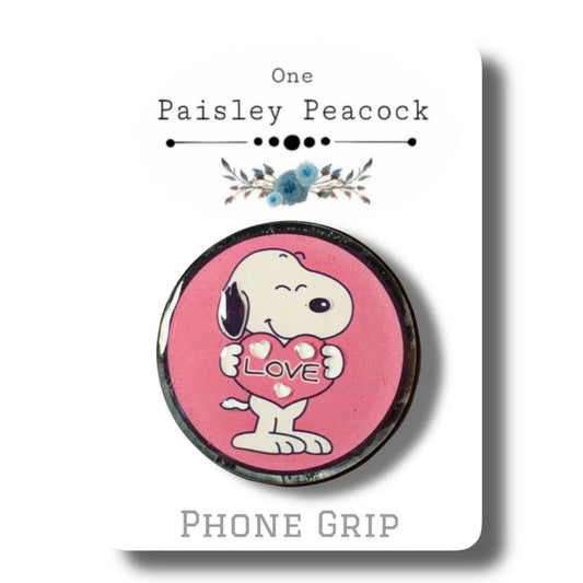 Phone Grip-snoopy love pink