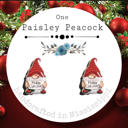 Stud earrings-Christmas gnome