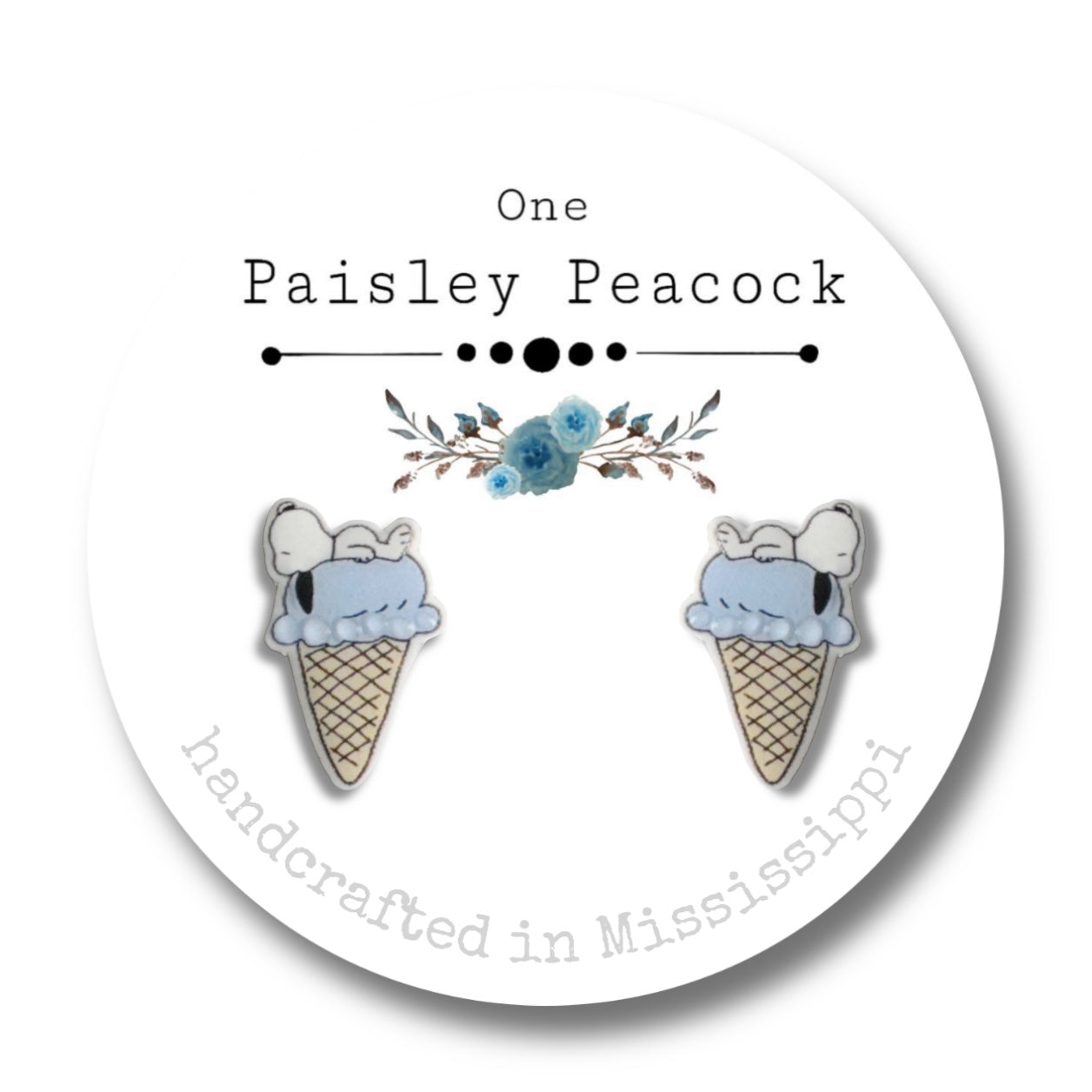 Stud Earrings-Snoopy ice cream cone