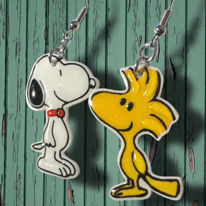 Dangle Earrings-snoopy woodstock