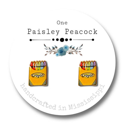 Stud Earrings-crayon