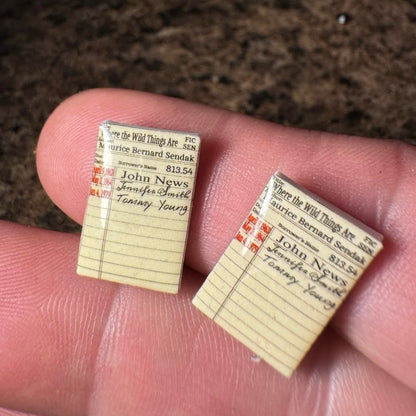 Stud Earrings-library card