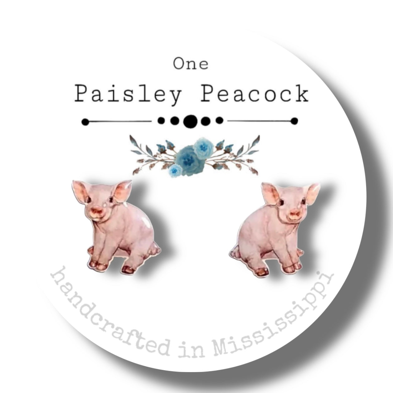 Animal Stud Earrings-pig babe