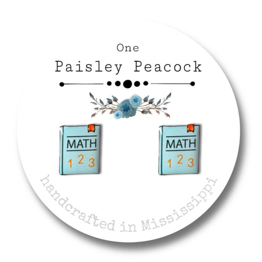 Stud Earrings-math book