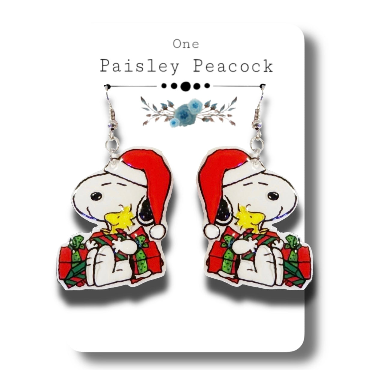 Dangle Earrings-snoopy Xmas
