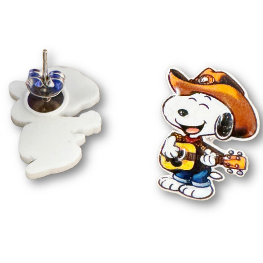 Stud Earrings-Snoopy Cowboy