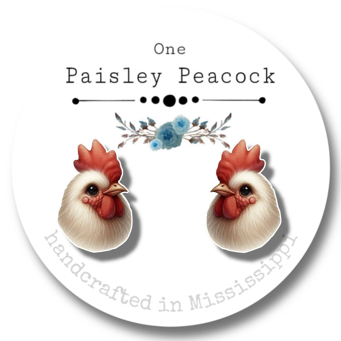 Stud Earrings- rooster hen chicken