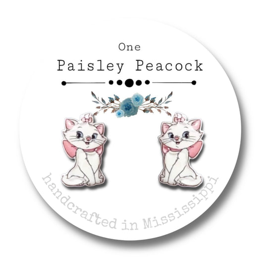 Cat Stud Earrings-Marie Aristocats