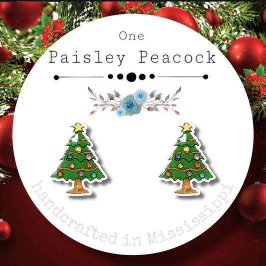 Stud earrings-Christmas tree