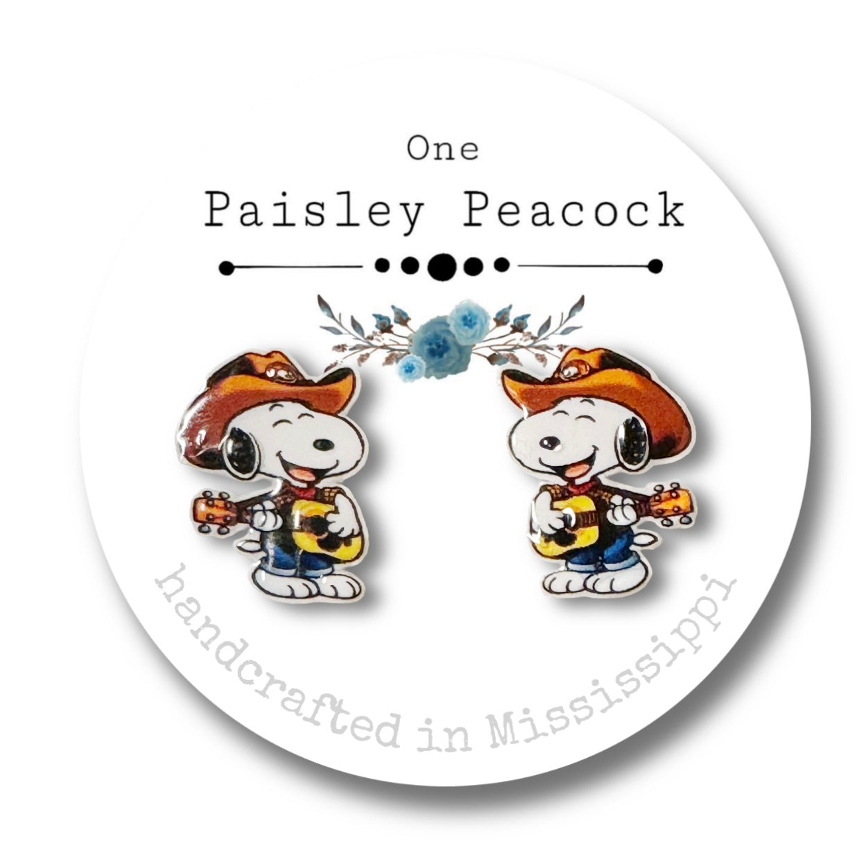 Stud Earrings-Snoopy Cowboy