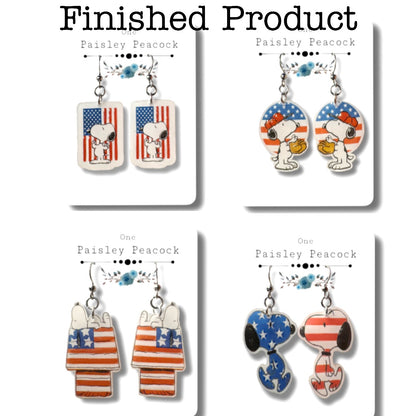 4th of July Independence Day Dangle earrings