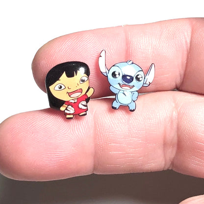 Cartoon stud earrings- lilo stitch